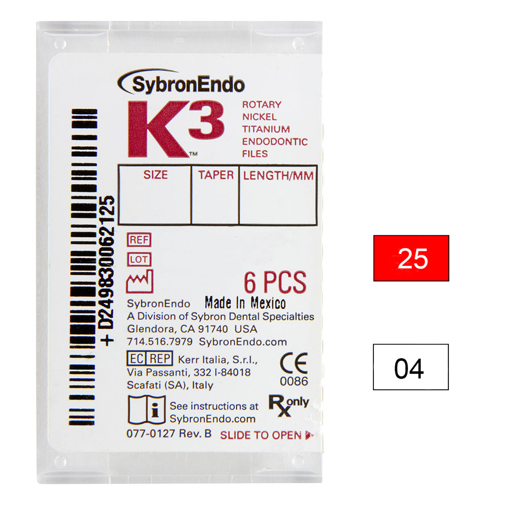 K3 NiTi-filer .04 Gr.25 21 mm, 6 stk.