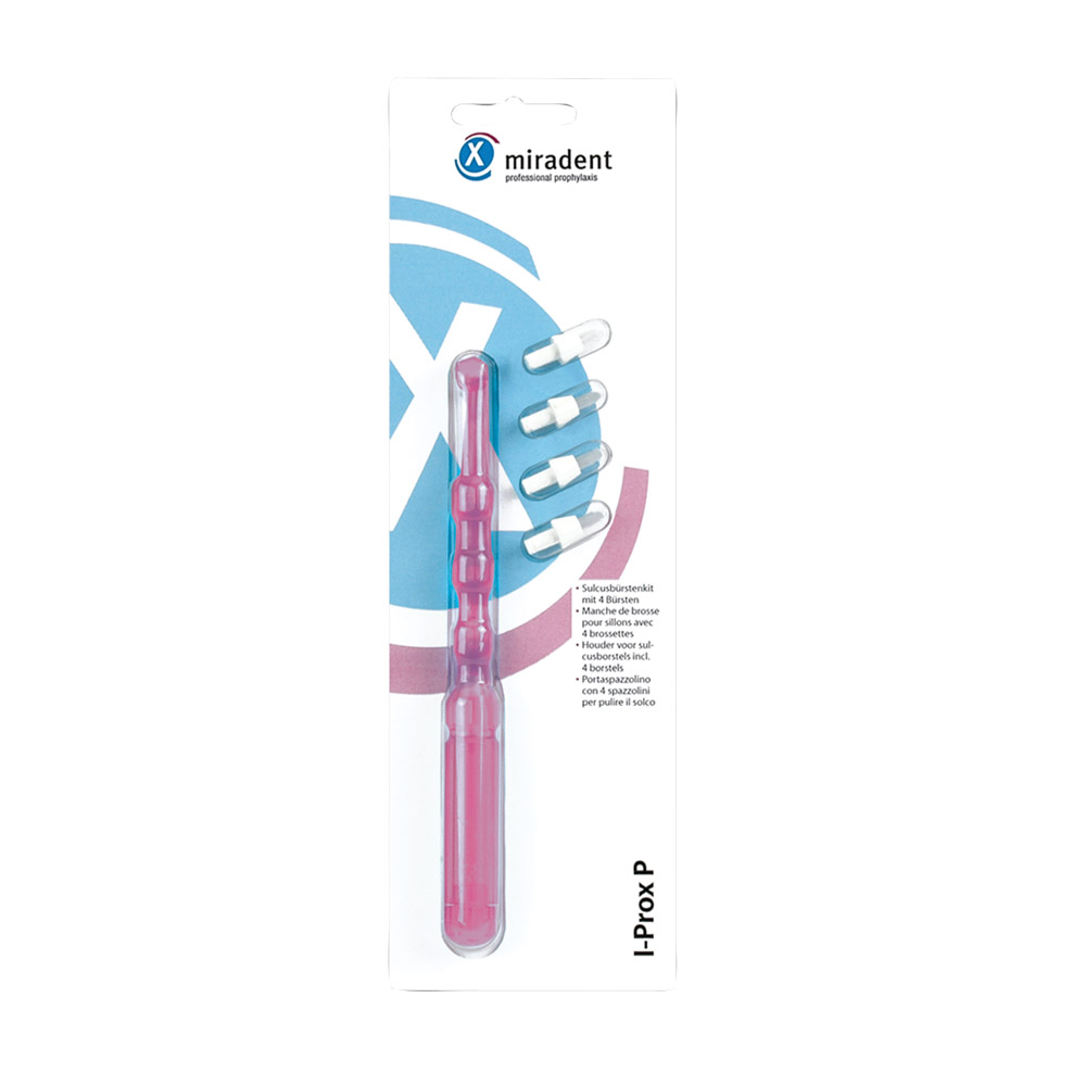 I-Prox P Interdentalbørsteholder rosa-transparent, stk. + 4 børster