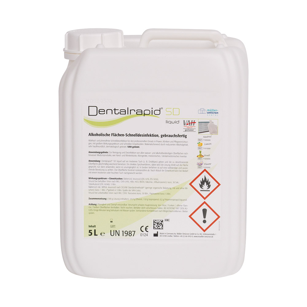 Dentalrapid SD væske citron, 5 L kanister