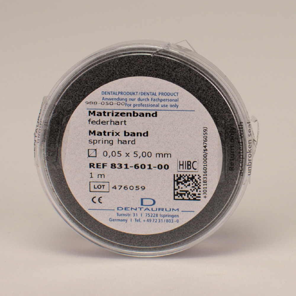 Matrixbånd 0,05 x 5 mm, 1 m rulle