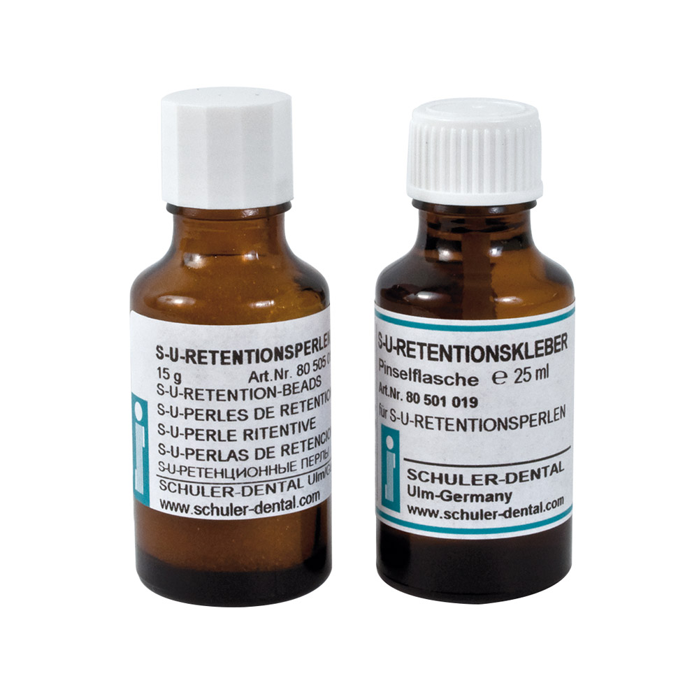 Retentionsperler 0,8 mm med lim, sæt