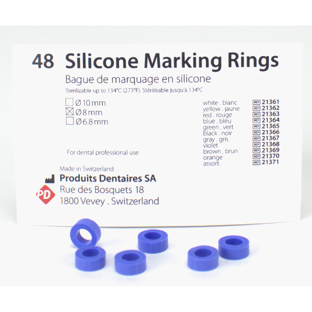 Silikonringe 8,0 mm blå, 48 stk.