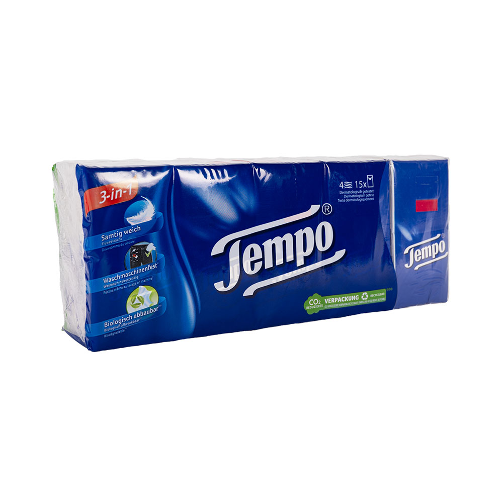 Tempo lommetørklæder 15 x 10, pakke