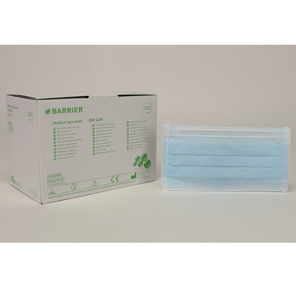 Barrier OP-maske Special Hypoallergen blå, 60 stk.