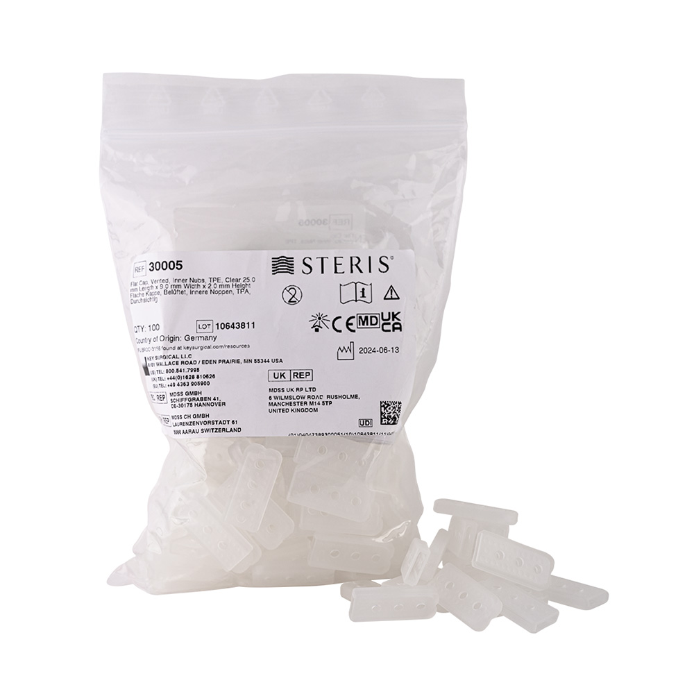 Præcisionsbeskyttelseshætte flad, perforeret 2 x 9 x 25 mm natur, 100 stk.