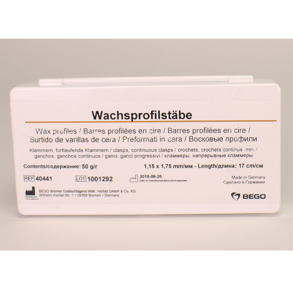 Vokprofilstænger 1,15 x 1,75 mm, 50 g