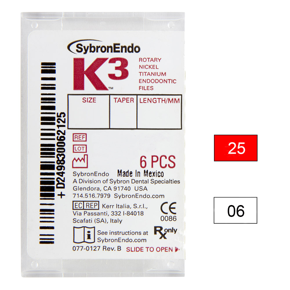 K3 NiTi-filer .06 Gr.25 30 mm, 6 stk.