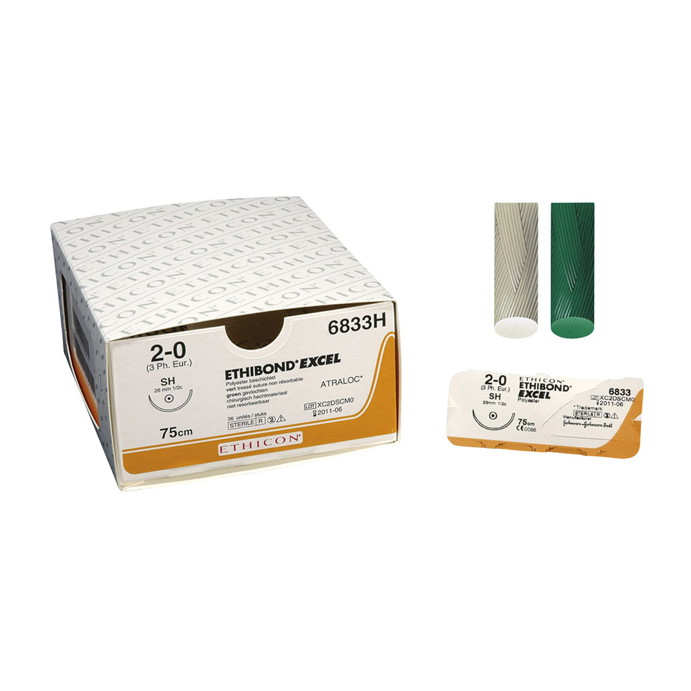 Ethibond grøn 5-0/1 ST4 45 cm, 12 stk.