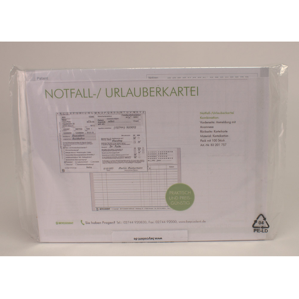 Nødfil 83201757, 100 stk.