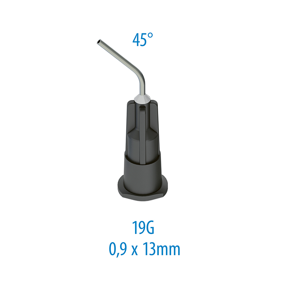 PLULINE applikationskanyler flow 19G 0,9 x 13 mm 45° sort, 100 stk.