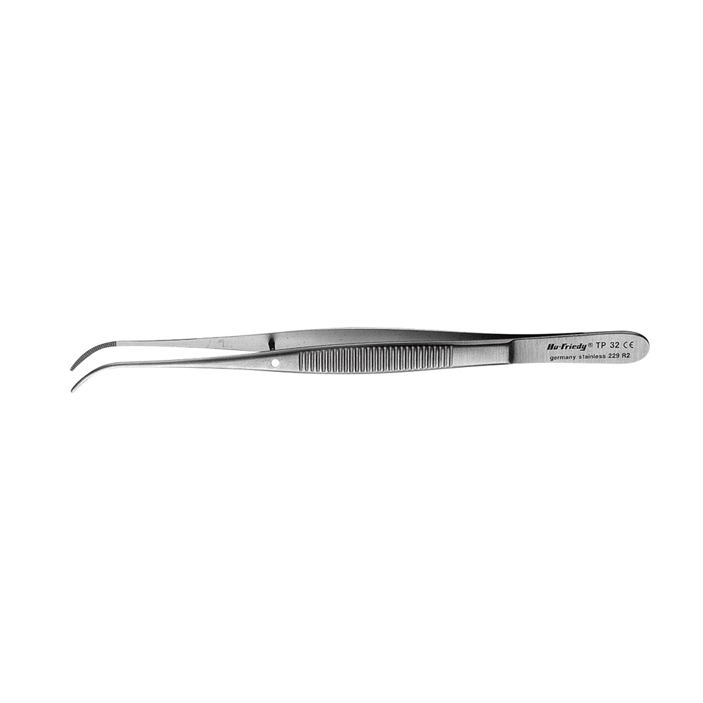 Anatomisk pincet 32-12,5 cm buet, steriliseret