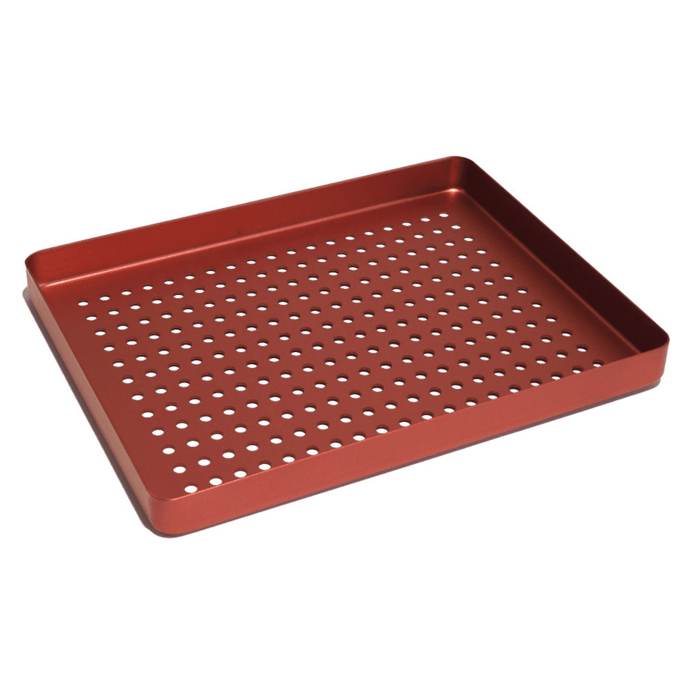 Bakke med hullet aluminiumsbund mini 18 x 14 cm rød, stk.
