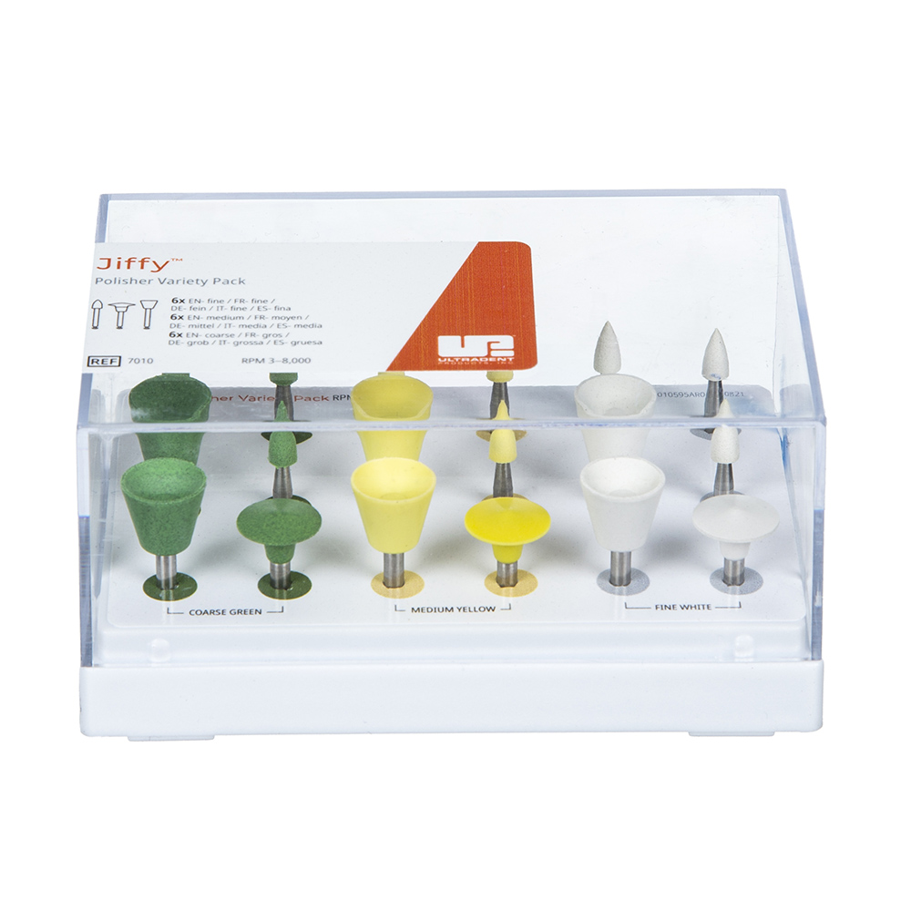 Jiffy Polisher, Blandingspakke (Indhold: 2x Jiffy WST Bæger (groft, medium, fint), 1x Jiffy WST Skive (groft, medium, fint), 3x Jiffy WST Spids (groft, medium, fint) af hver)