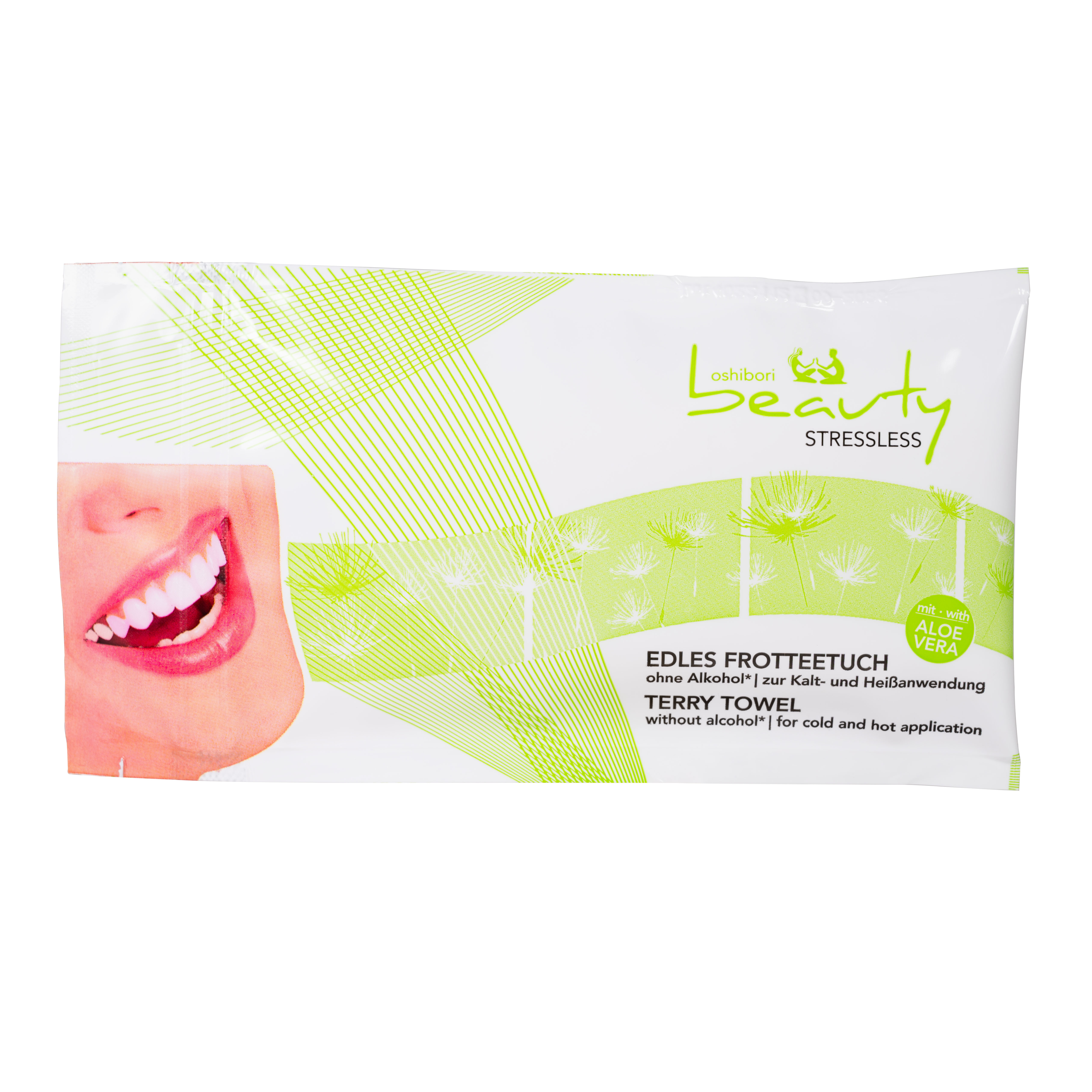 Oshibori beauty stressless aloe vera håndklæde, stk.