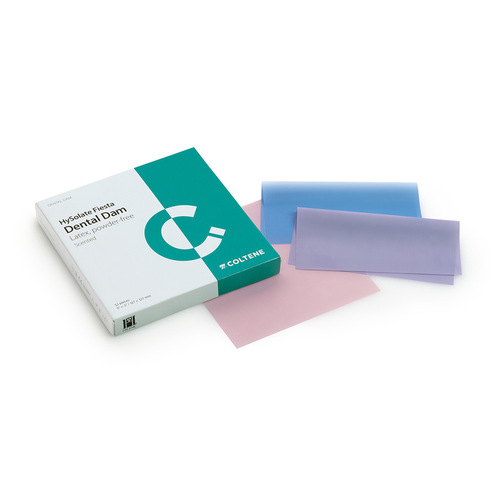HySolate Fiesta Latex Dentaldamm sorteret tynd 152 x 152 mm, 36 stk.