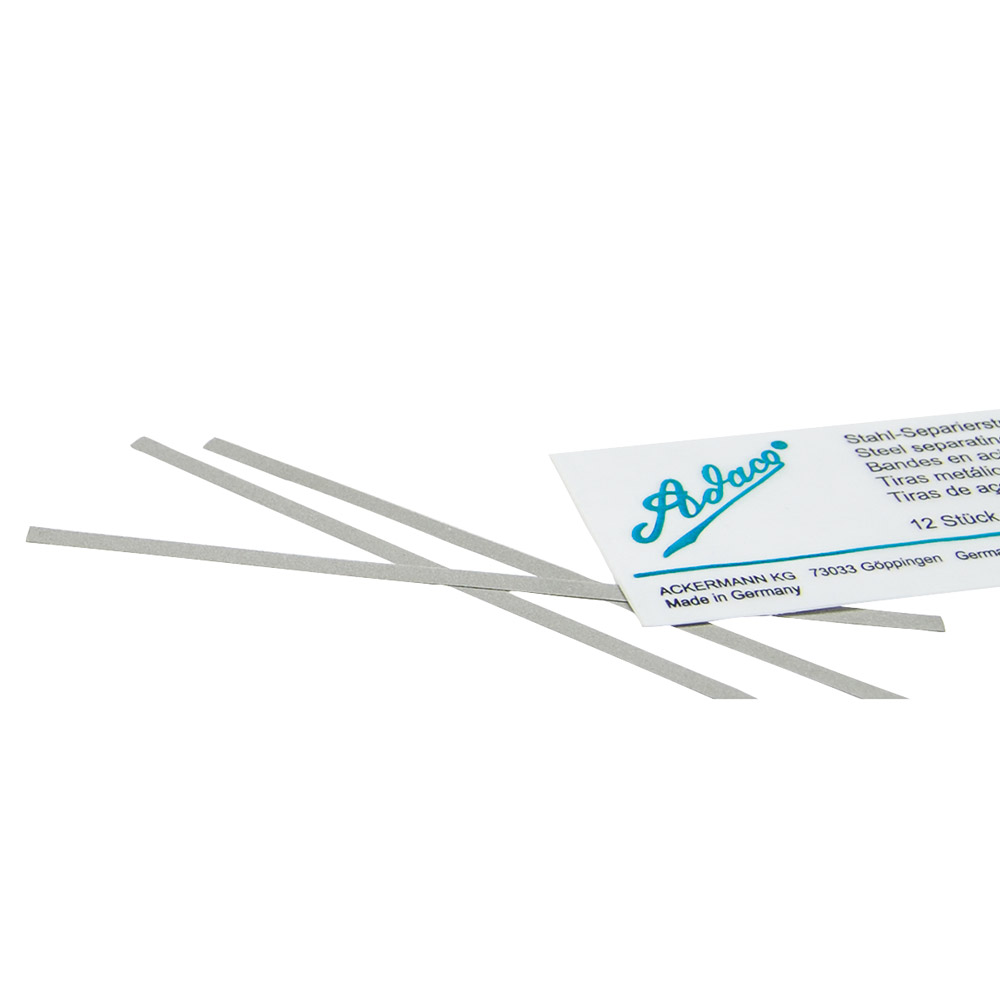 Adaco stål-separeringsstrimler ensidet 2 mm, 12 stk.