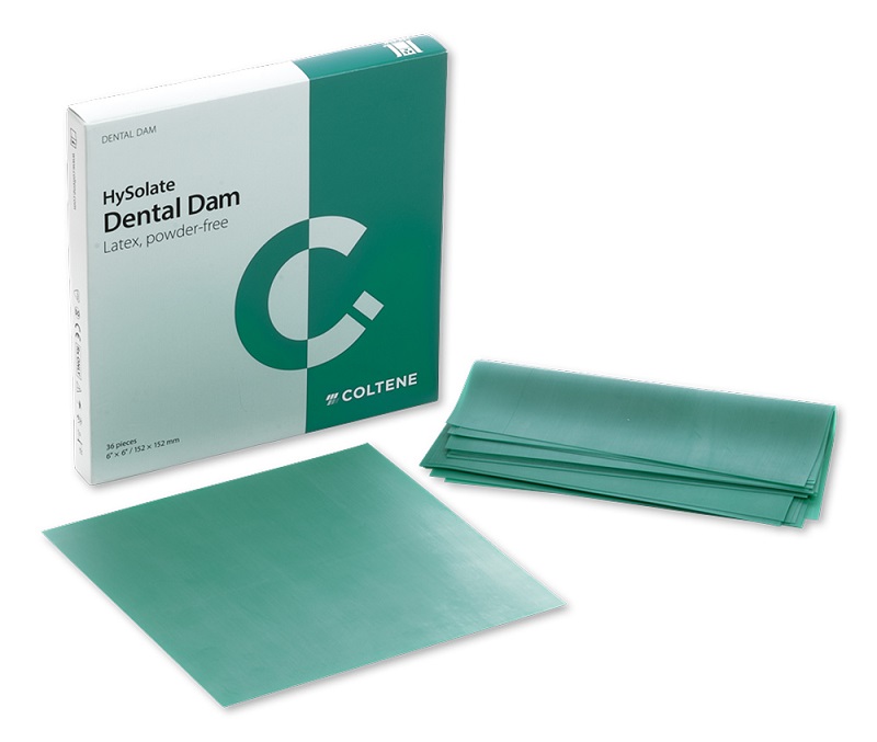 HySolate Latex Dental Dam medium 152 x 152 mm grøn, 36 stk.