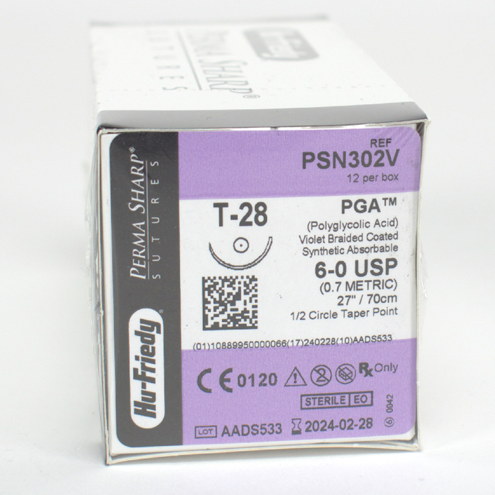 Suturmateriel PGA 6-0 PSN302V, 12 stk.