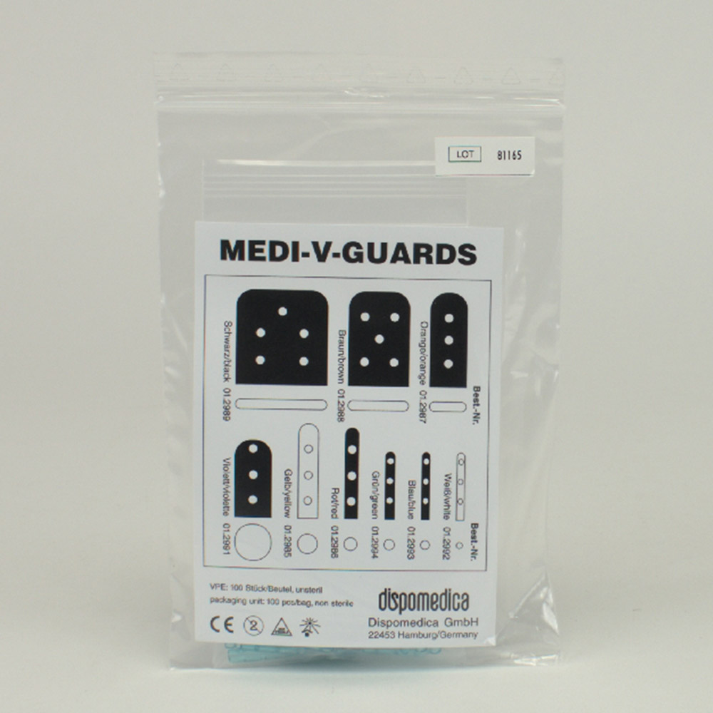 Medi-V-Guards blå 2,0 mm, 100 stykker
