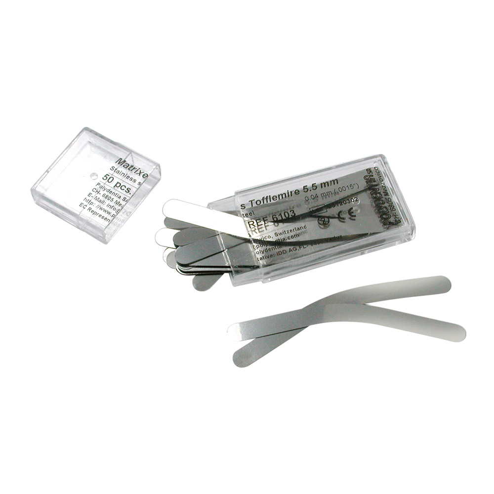 Tofflemire matricer 0,04 x 5,5 mm blyfri, 50 stk.
