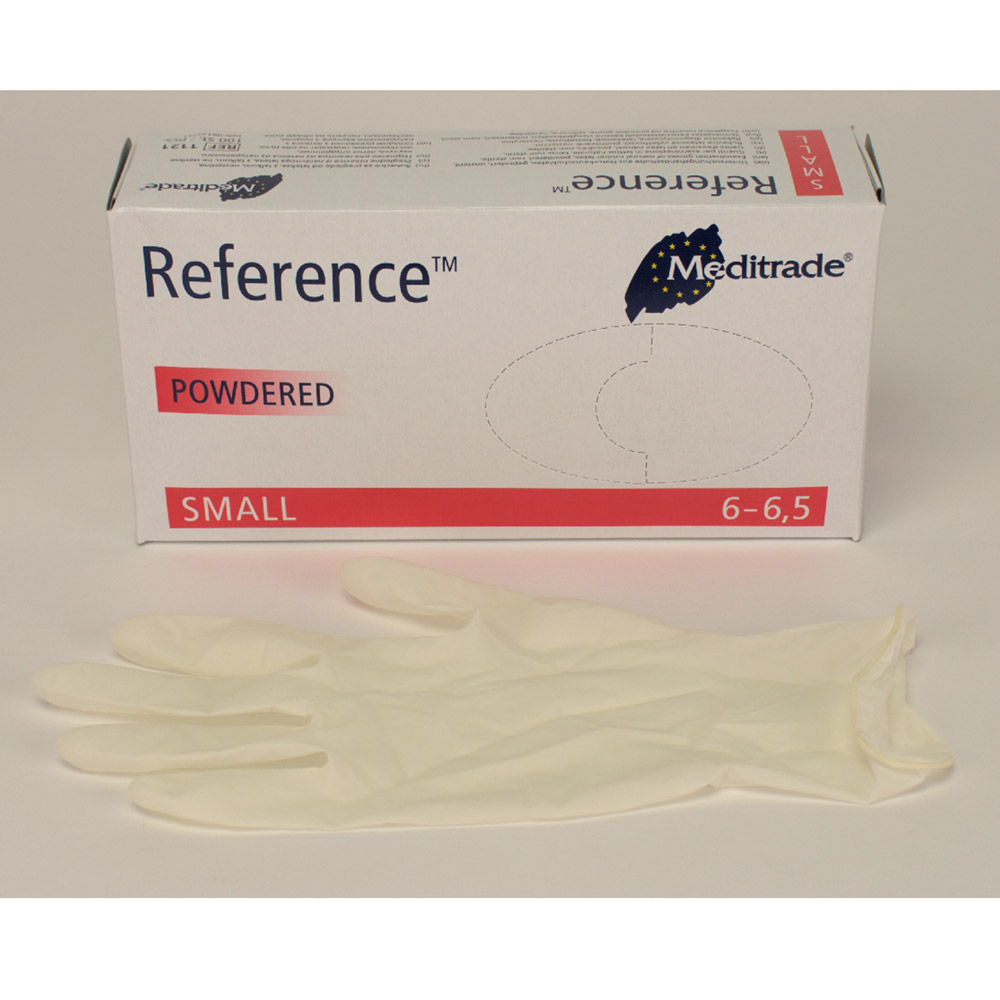 Reference Latexhandske usteril pudret Str. S, 100 stk.
