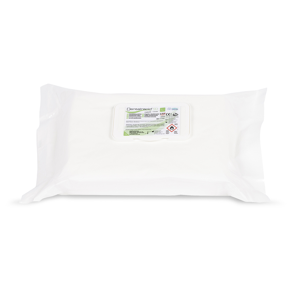 Dentalrapid SD servietter L citron, 80 servietter Flowpack