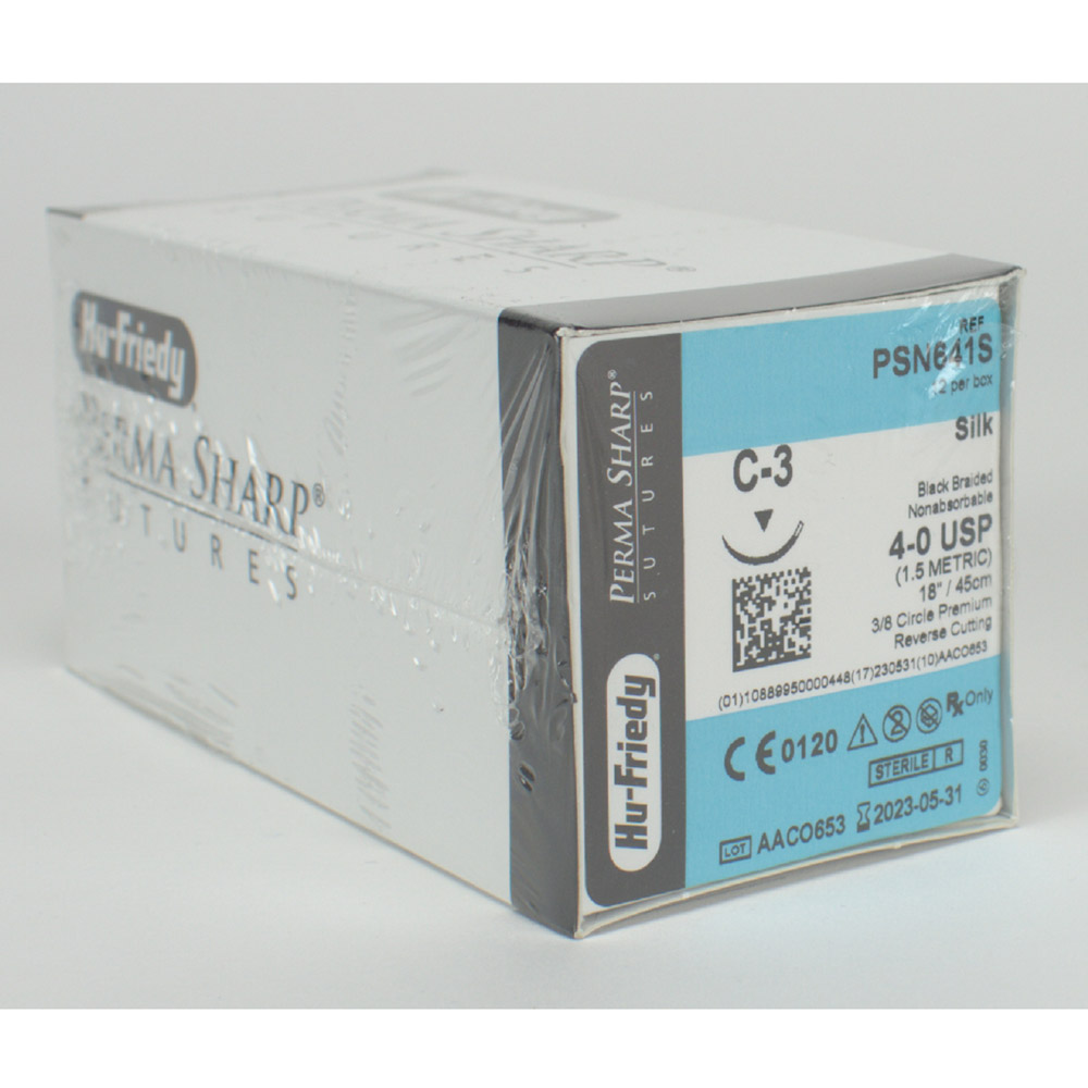 Suturmateriel silke 4-0/C-3, 12 stk.