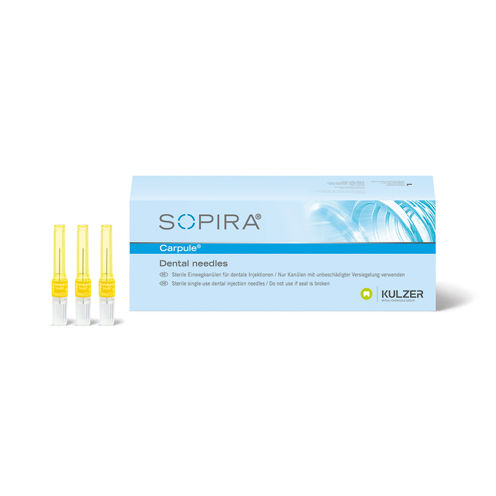 Sopira Carpule Kanyle 30G/21 mm gul, 100 stk.