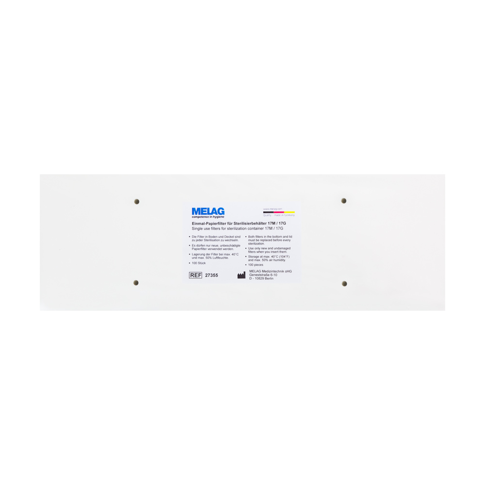 Papirfilter Steriliseringsbeholder 17M/17G 100 stk.