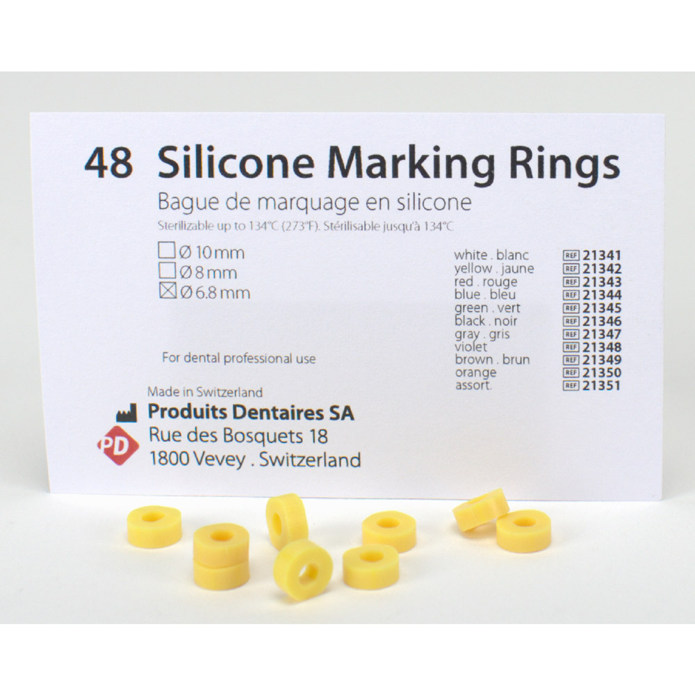 Silikonringe 6,8 mm gul, 48 stk.
