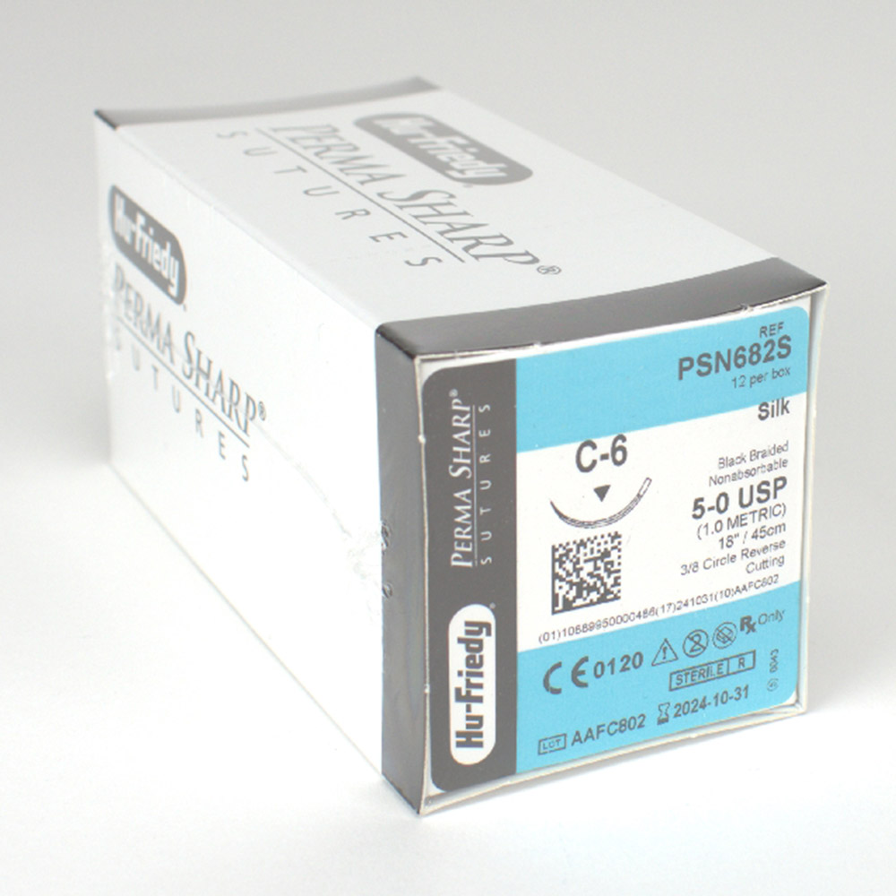 Suturmateriel silke 5-0/C-6, 12 stk.