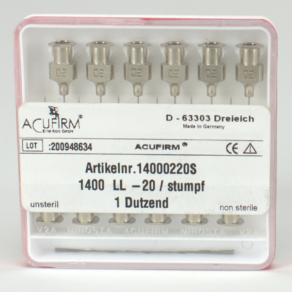 Acufirm kanyler 1400LL/20 stump, 12 stk.