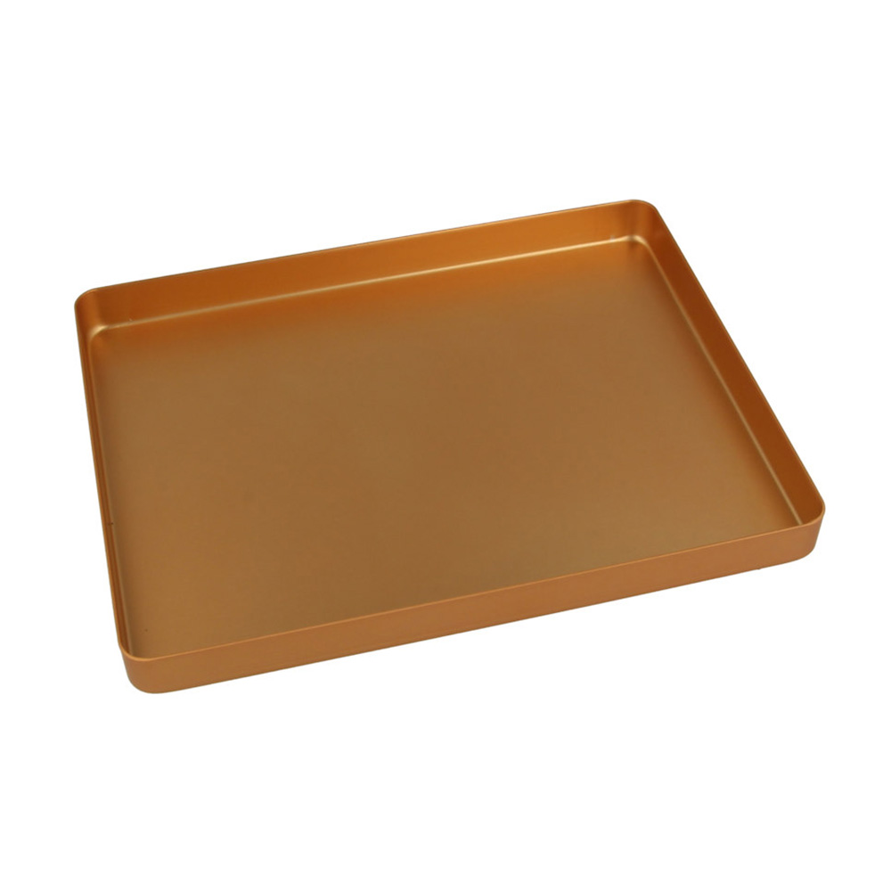 Bakke alu-bund uden huller mini 18 x 14 cm guld, stk.