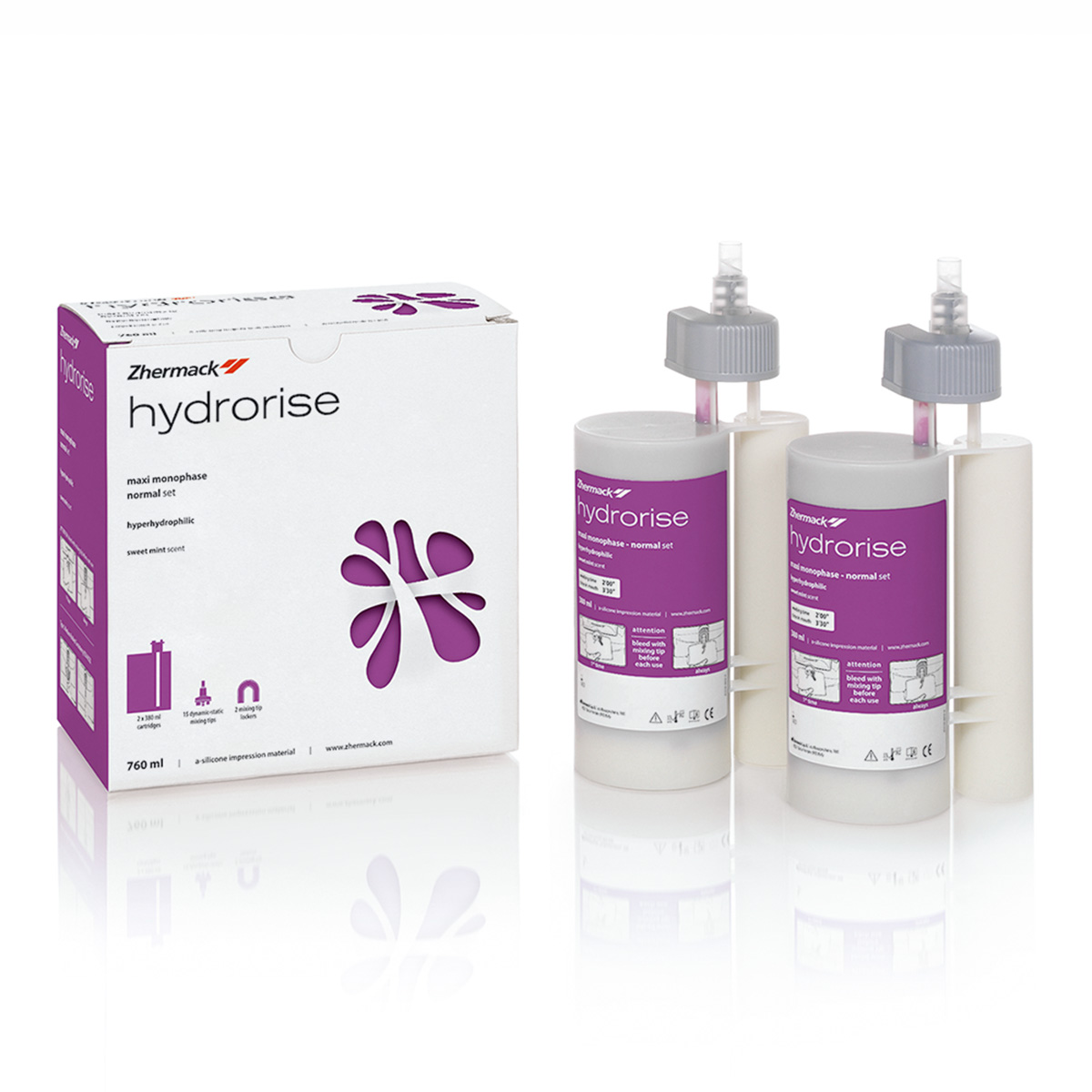 Hydrorise Maxi Mono Normal Sæt, 2 x 380 ml Patron + 15 Dynamiske Blandere