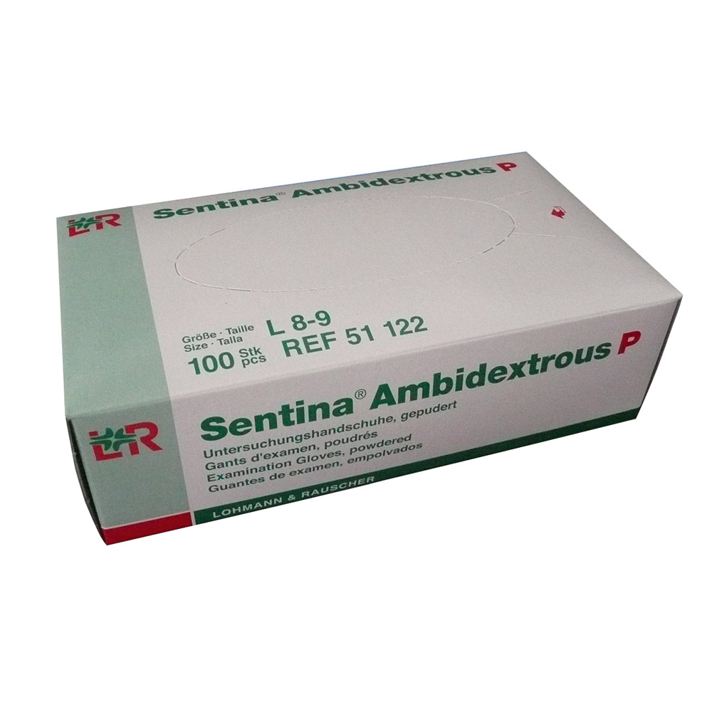 Sentina ambidextrous handske, pudderfri, str. L, 100 stk.