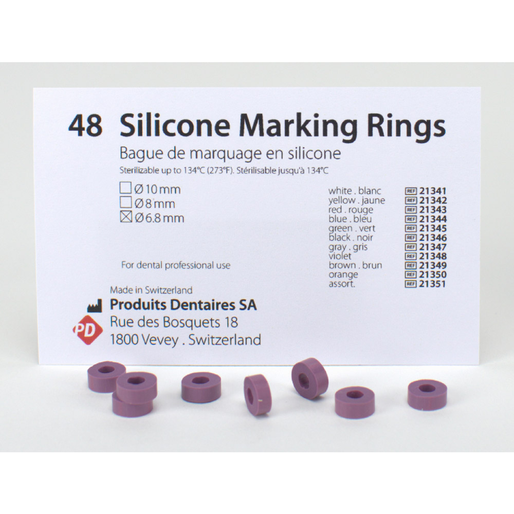 Silikonringe 6,8 mm violet, 48 stk.