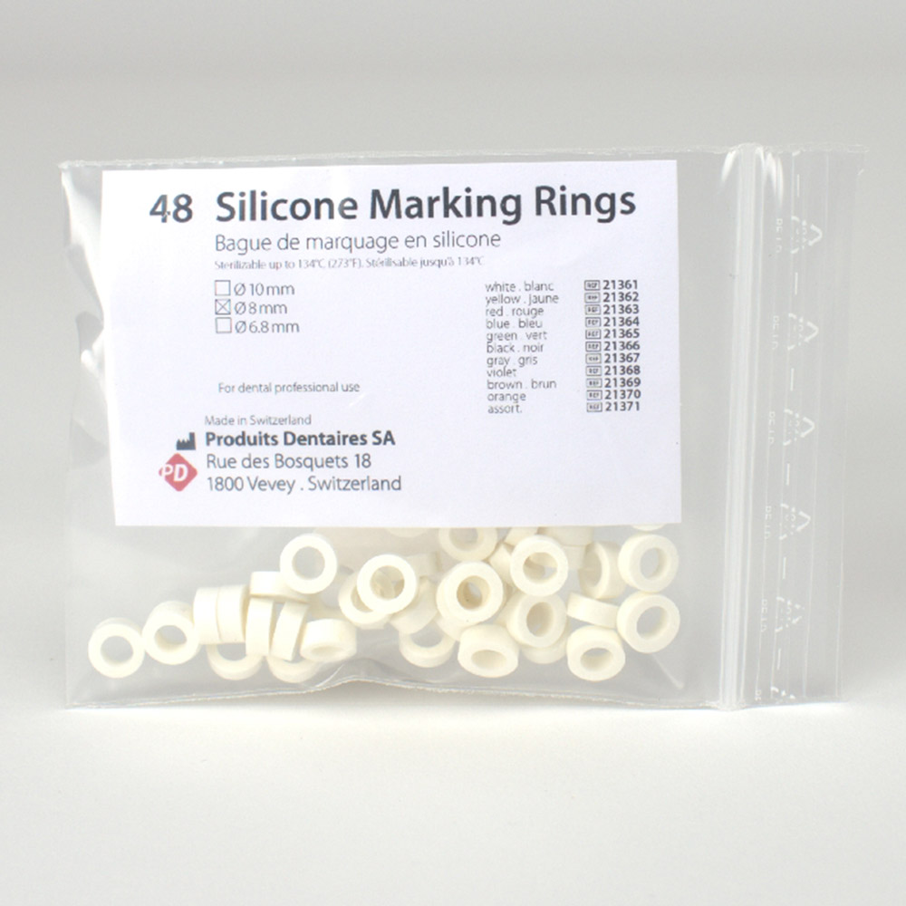 Silikoneringe 8,0 mm hvide, 48 stk.