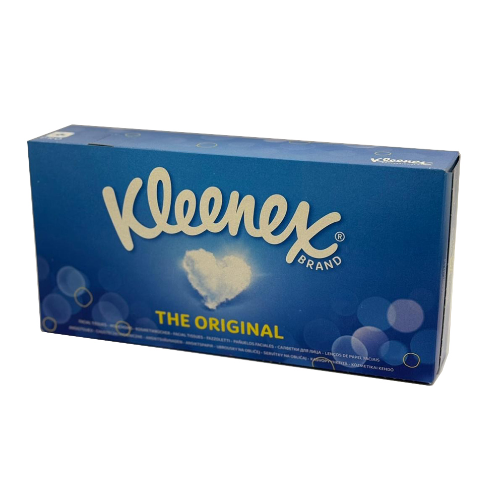 Kleenex kosmetikserviet 2-lags 20,6 x 20 cm hvid, 100 stk. æske