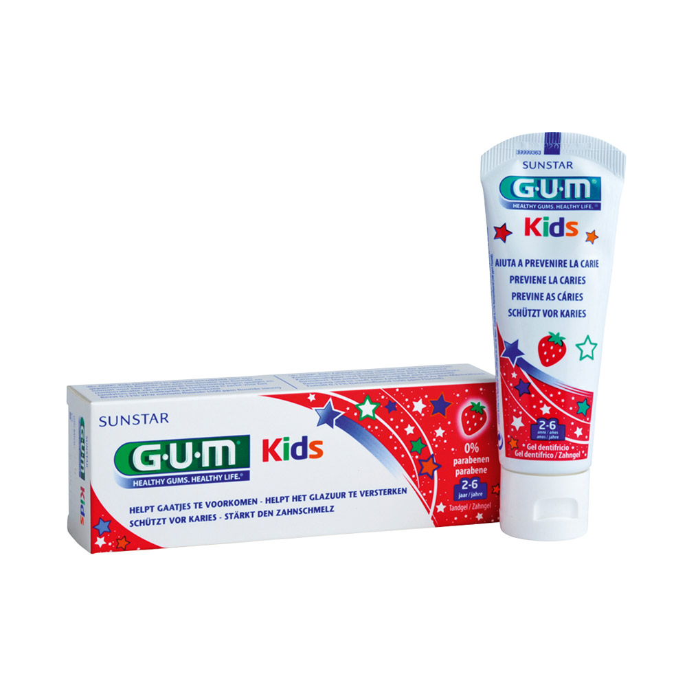 GUM Kids Tandpasta 2-6 år Jordbær, 50 ml
