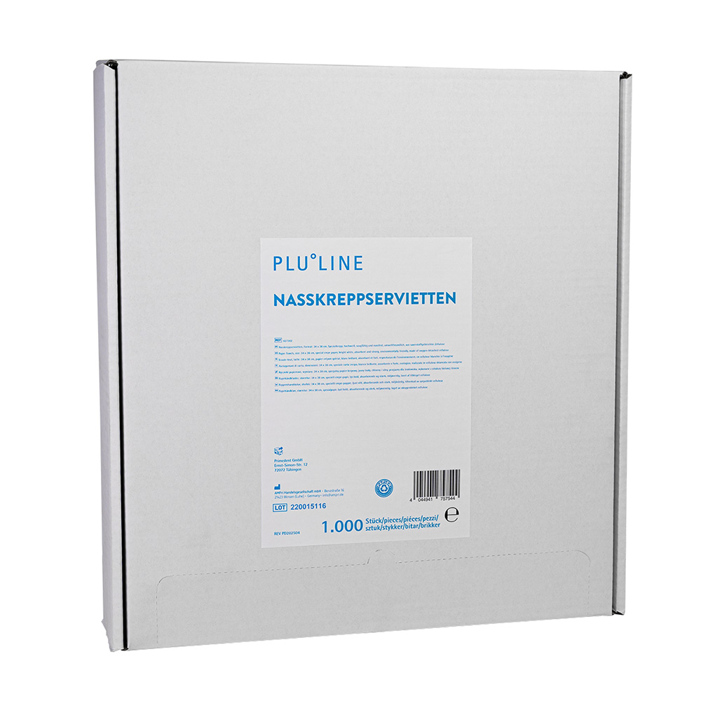 PLULINE VÅD SERVIETTER hvide, 1000 stk. 34x38 cm