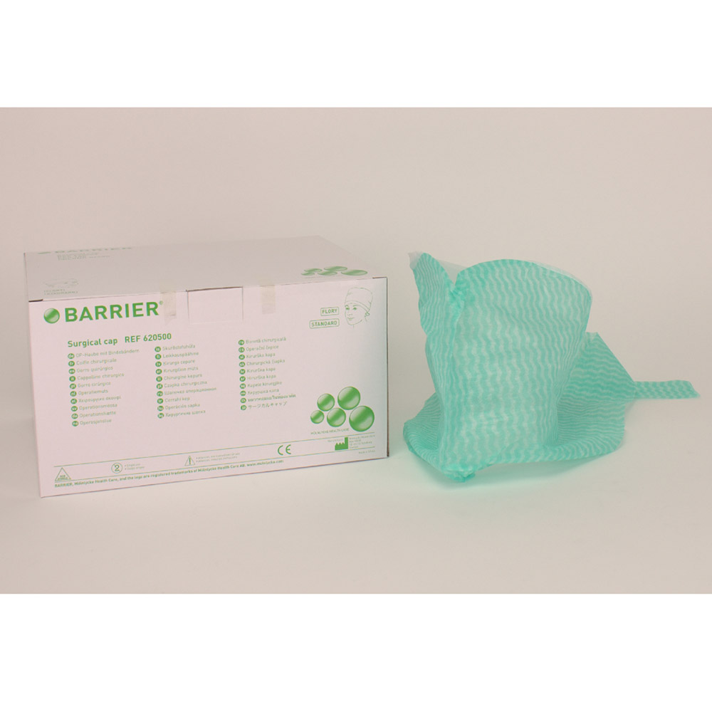 Barrier OP-hætter Flory grøn, 100 stk.