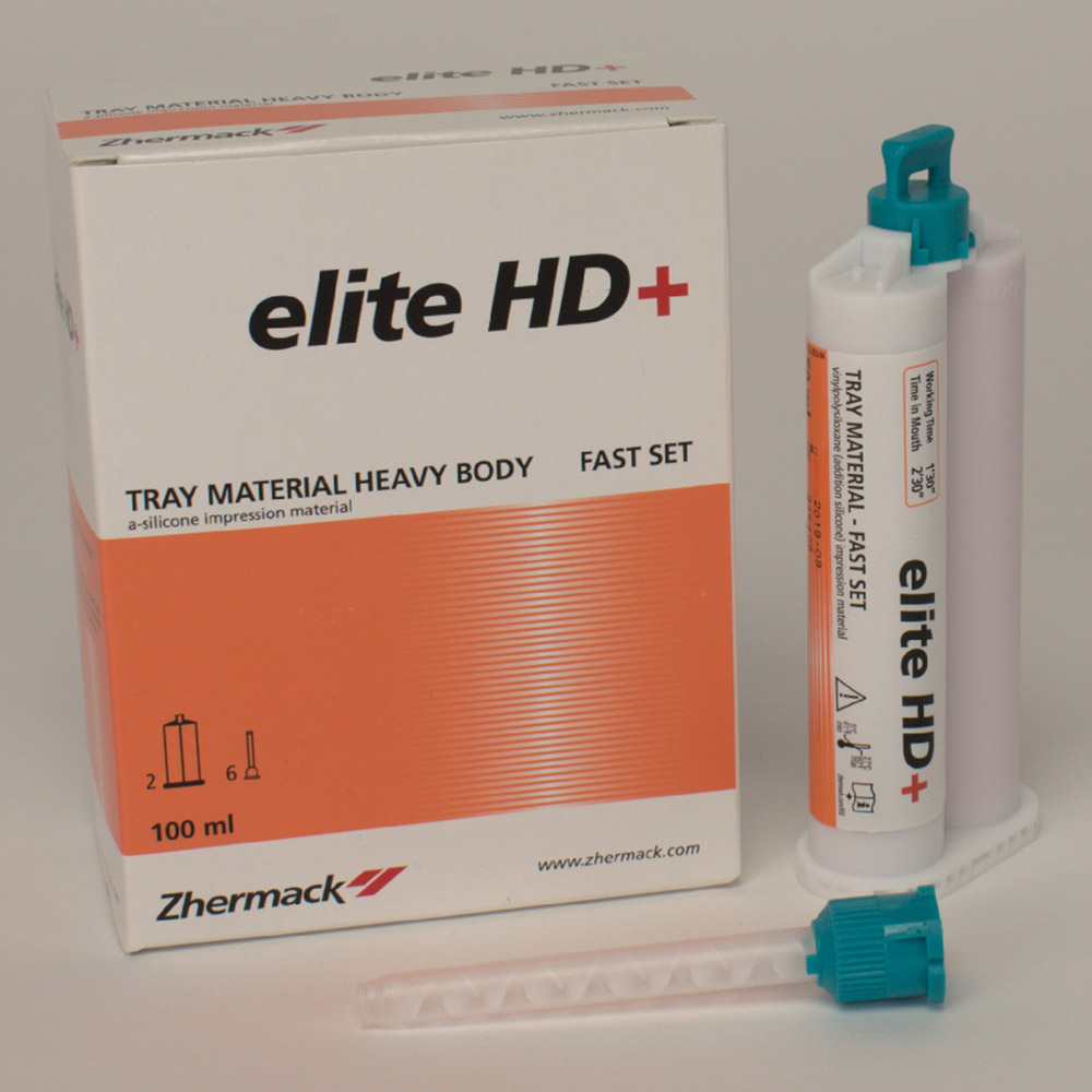 Elite HD+ Aftryksmateriale Hurtig, 2 x 50 ml Patron, 12 Blandetips