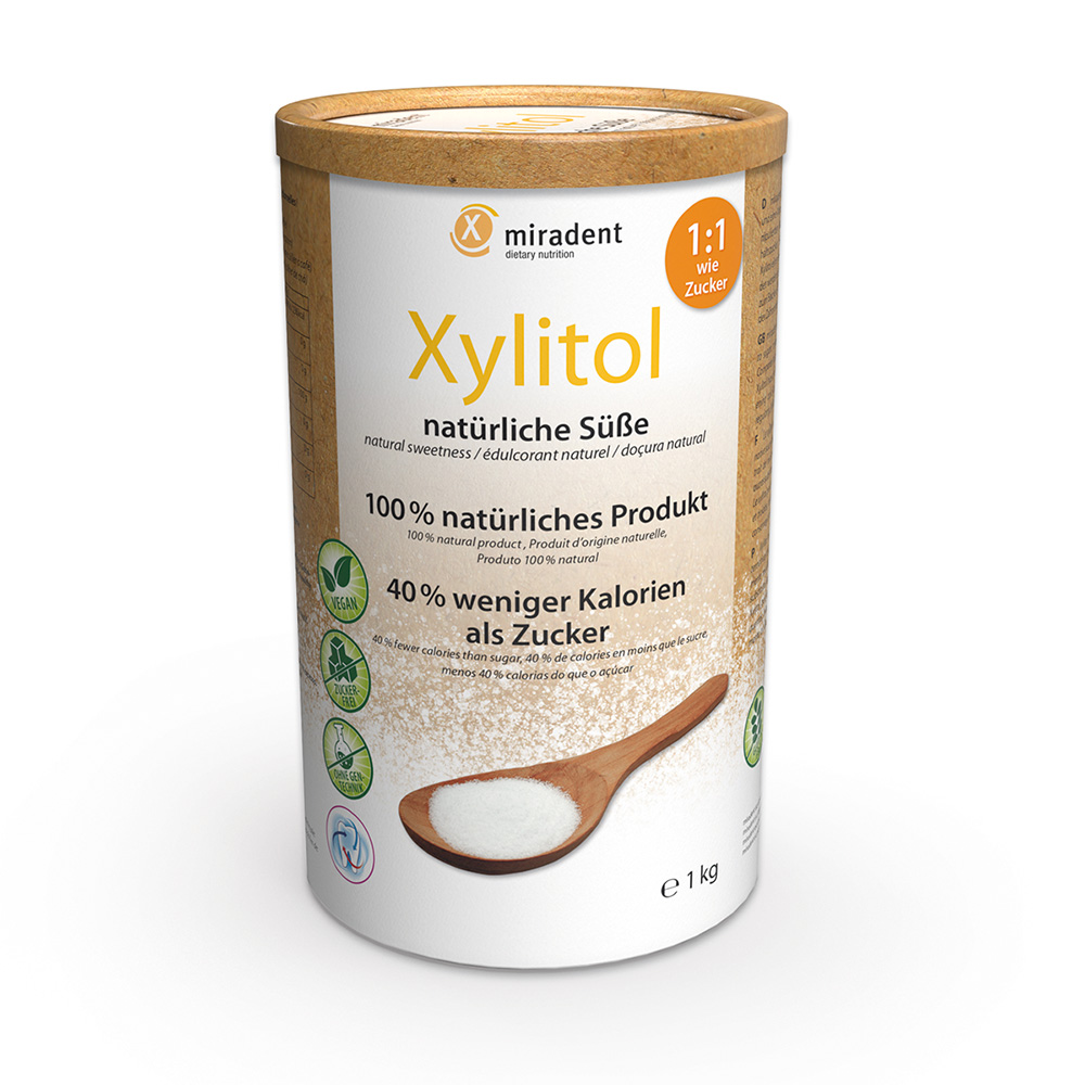 miradent Xylitol Pulver, 1000 g dåse