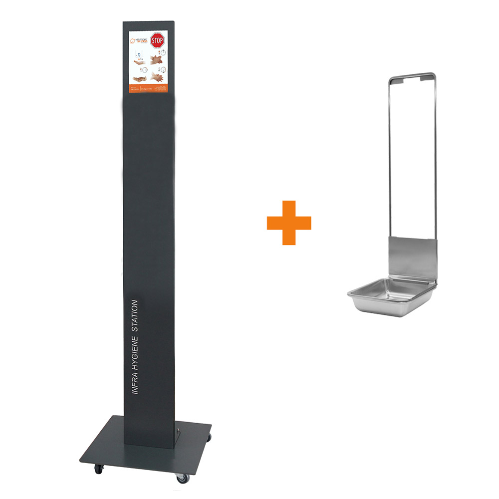 Infra hygiejnestation med hjul, uden dispenser, stk.