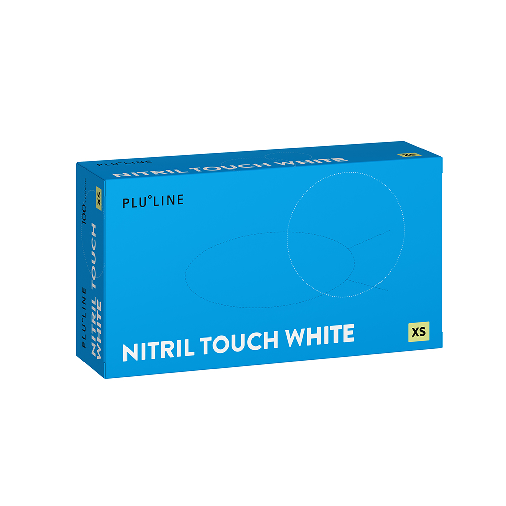 PLULINE NITRIL TOUCH hvid XS, 100 stk.