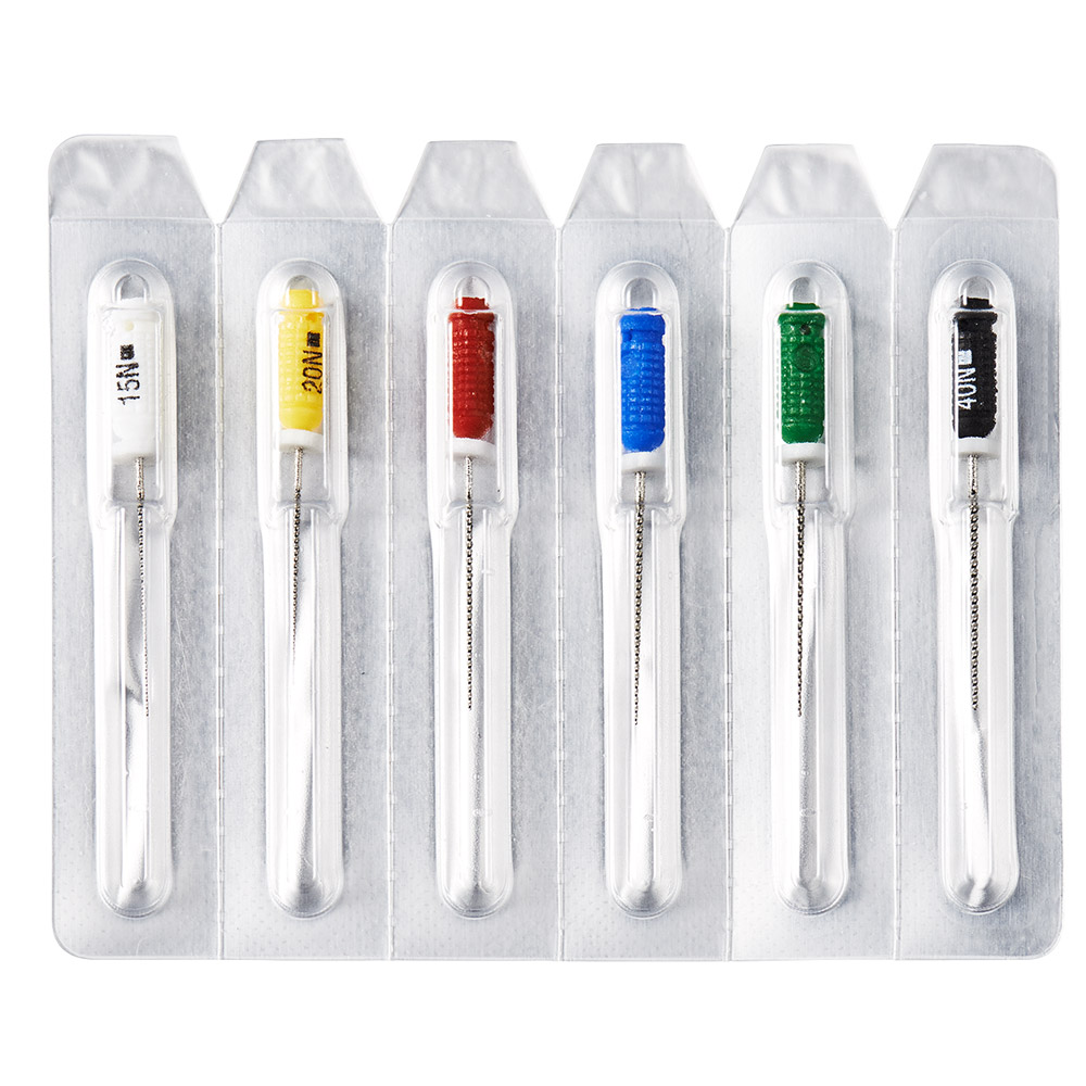 NiTi K-fil 25 mm assortiment 15-40, 6 stk.