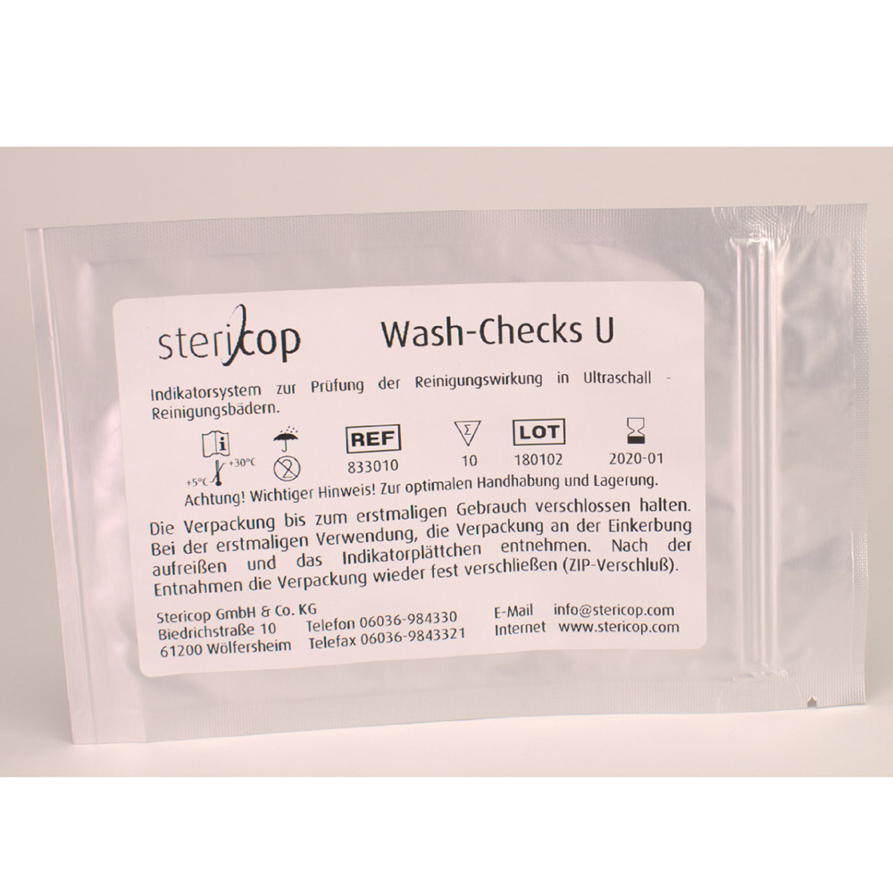 Wash-Checks indikatorplader "U", 10 stk.