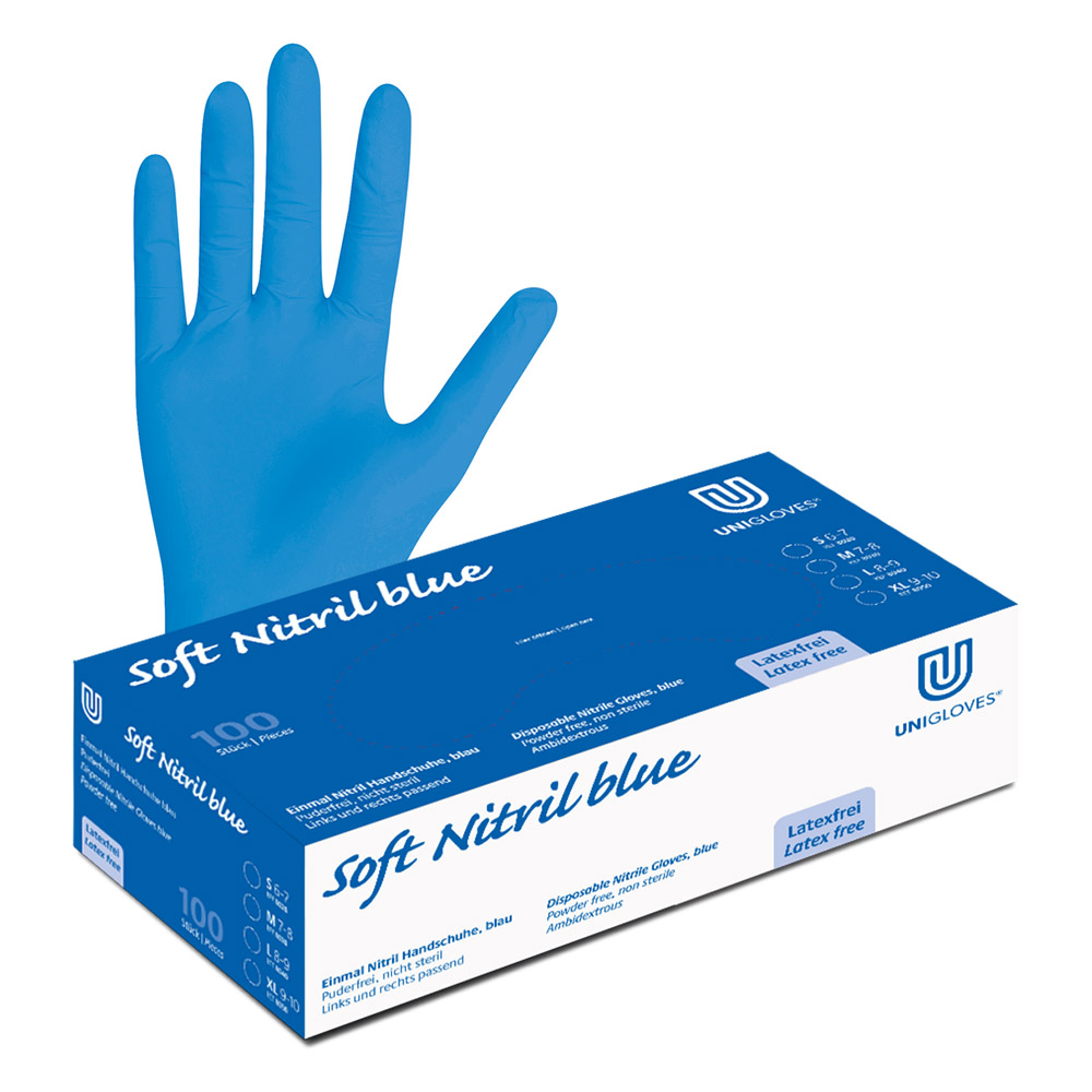 Eco Blue nitril pudderfri M, 100 stk.