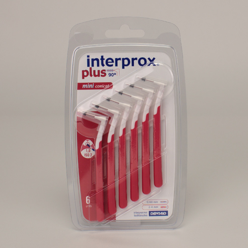 Interprox plus mini kegleformet rød, 6 stk.