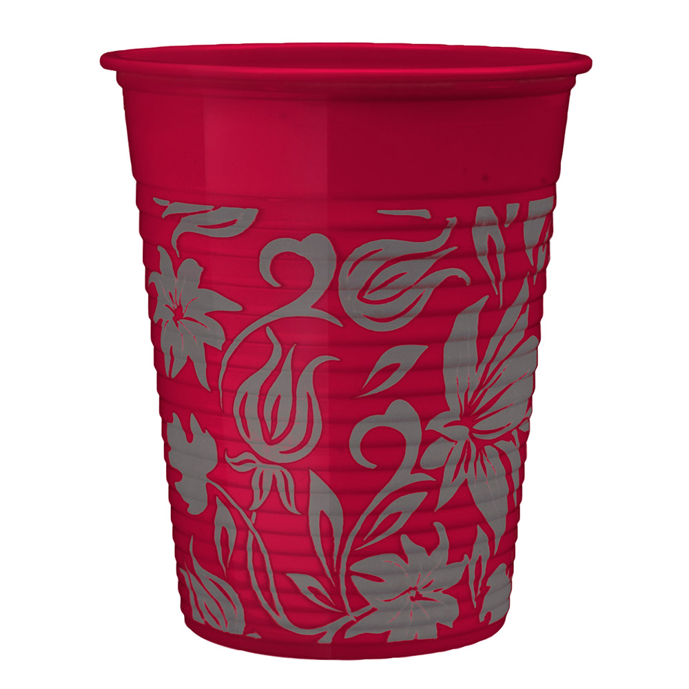 Monoart drikkebæger Flower 180 ml vinrød, 1000 stk.
